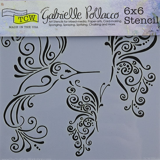 Design Stencil - Bird & Butterflies Enhance your enamel with our Design Stencils for Enameling.  Add flair and dimension to your enamel creations. Easy to clean and reuse! Emboss clay to create texture. Stencil is 6" x 6"