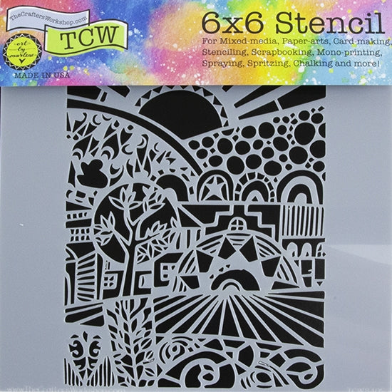 Design Stencil - Sun Valley Enhance your enamel with our Design Stencils for Enameling.  Add flair and dimension to your enamel creations. Easy to clean and reuse! Emboss clay to create texture. Stencil is 6" x 6"