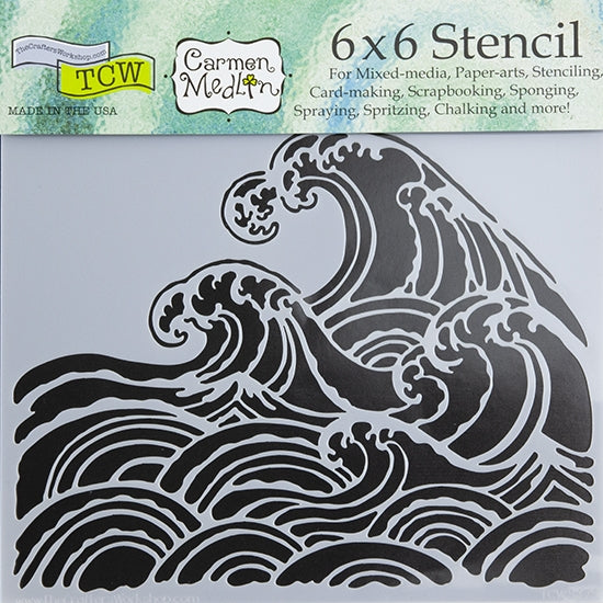 Design Stencil - Wave Enhance your enamel with our Design Stencils for Enameling.  Add flair and dimension to your enamel creations. Easy to clean and reuse! Emboss clay to create texture. Stencil is 6" x 6"