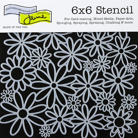 Design Stencil - Daisy Cluster Enhance your enamel with our Design Stencils for Enameling.  Add flair and dimension to your enamel creations. Easy to clean and reuse! Emboss clay to create texture. Stencil is 6" x 6"