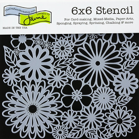 Design Stencil - Flower Frenzy Enhance your enamel with our Design Stencils for Enameling.  Add flair and dimension to your enamel creations. Easy to clean and reuse! Emboss clay to create texture. Stencil is 6" x 6"