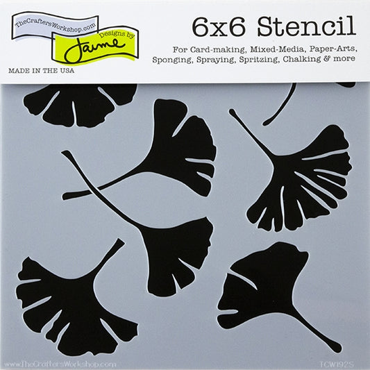 Design Stencil - Ginkgo Leaves Enhance your enamel with our Design Stencils for Enameling.  Add flair and dimension to your enamel creations. Easy to clean and reuse! Emboss clay to create texture. Stencil is 6" x 6"