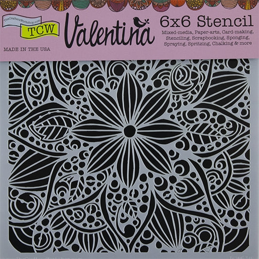 Design Stencil - Doodle Bloom Enhance your enamel with our Design Stencils for Enameling.  Add flair and dimension to your enamel creations. Easy to clean and reuse! Emboss clay to create texture. Stencil is 6" x 6"