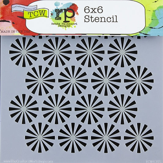 Design Stencil - Retro Bursts Enhance your enamel with our Design Stencils for Enameling.  Add flair and dimension to your enamel creations. Easy to clean and reuse! Emboss clay to create texture. Stencil is 6" x 6"