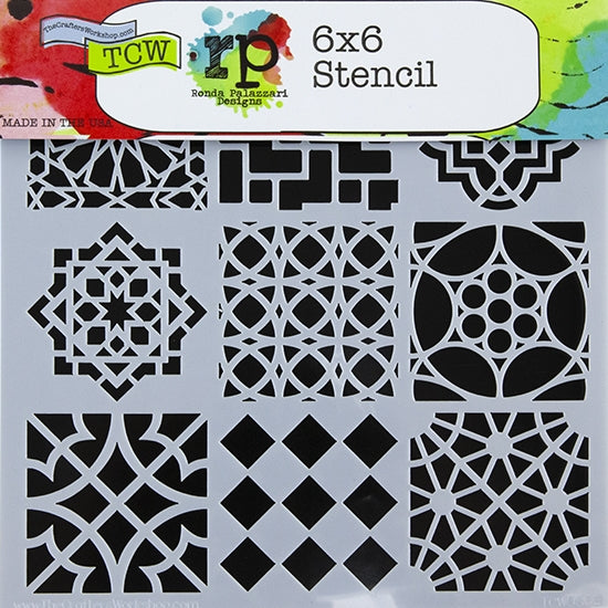 Design Stencil - Moroccan Tiles Enhance your enamel with our Design Stencils for Enameling.  Add flair and dimension to your enamel creations. Easy to clean and reuse! Emboss clay to create texture. Stencil is 6" x 6"