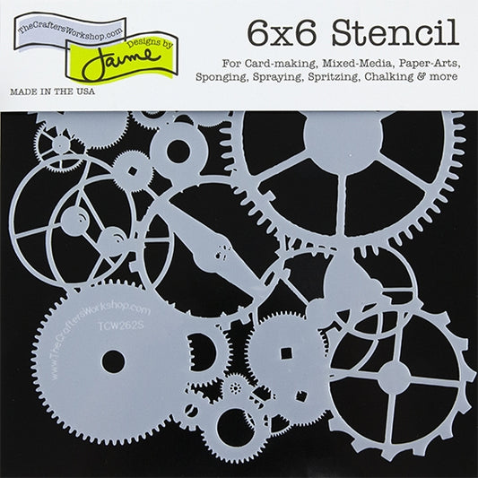 Design Stencil - Gears Enhance your enamel with our Design Stencils for Enameling.  Add flair and dimension to your enamel creations. Easy to clean and reuse! Emboss clay to create texture. Stencil is 6" x 6"