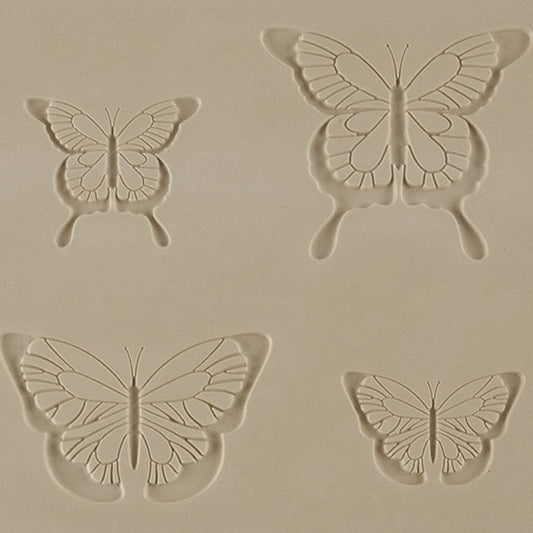 Jewelry Artist Elements - Texture - Butterfly. Embossed elements. Impress clay, then use a Jewelry Shape Template for the shape or cut out with a needle tool. Jewelry Artist Elements are flexible, washable and can be used with any soft clay. Spritz with CoolSlip or dust on Dry Powder Release for stick-free impressions when using metal clay and polymer clay.