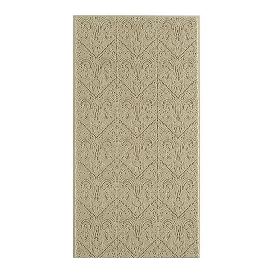 Long Mega Texture Tile - Victorian Tapestry Even longer than our Mega Tiles, these textures measure 6" x 12" which makes them perfect for both large and small projects. Long Mega Texture Tiles are flexible, washable and can be used with any soft clay. Spritz with CoolSlip or dust on Dry Powder Release for stick-free impressions when using metal clay and polymer clay.