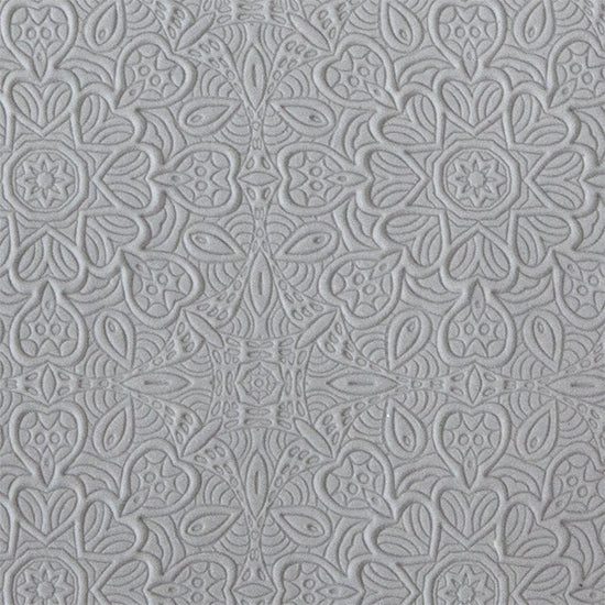 clay sample of Long Mega Texture Tile - Heart Laced Even longer than our Mega Tiles, these textures measure 6" x 12" which makes them perfect for both large and small projects. Long Mega Texture Tiles are flexible, washable and can be used with any soft clay. Spritz with CoolSlip or dust on Dry Powder Release for stick-free impressions when using metal clay and polymer clay.