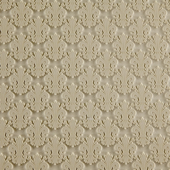 Long Mega Texture Tile - Bold Fleur de Lis Even longer than our Mega Tiles, these textures measure 6" x 12" which makes them perfect for both large and small projects. Long Mega Texture Tiles are flexible, washable and can be used with any soft clay. Spritz with CoolSlip or dust on Dry Powder Release for stick-free impressions when using metal clay and polymer clay.