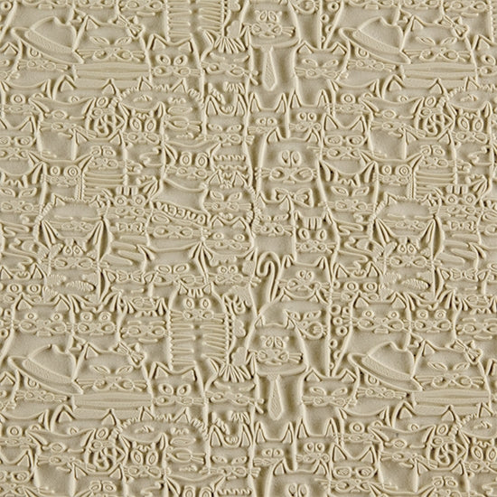 Long Mega Texture Tile - Feline Friends Even longer than our Mega Tiles, these textures measure 6" x 12" which makes them perfect for both large and small projects. Long Mega Texture Tiles are flexible, washable and can be used with any soft clay. Spritz with CoolSlip or dust on Dry Powder Release for stick-free impressions when using metal clay and polymer clay.