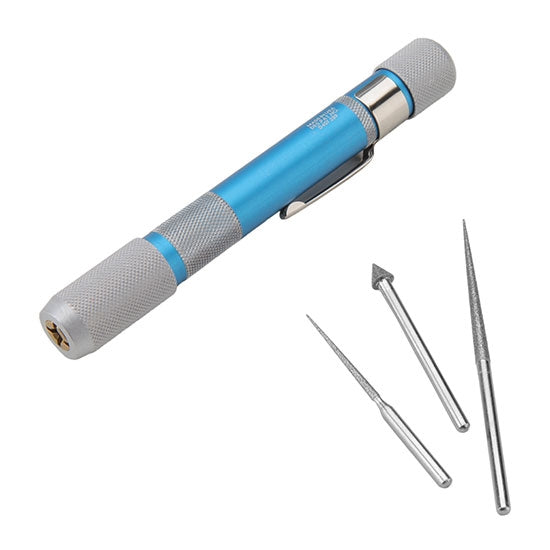 Diamond Bead Reamer Set with metal blue and silver handle and  3 reamers