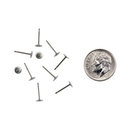 Titanium Earring Post w/ Stainless Steel Flat Pad Pkg/10 - Cool Tools
