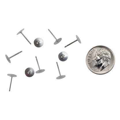 Titanium Earring Post w/ Stainless Steel Flat Pad Pkg/10 - Cool Tools