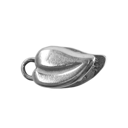 Sterling Silver Crimp End Cap - Heart Leaf 4mm Pkg/2 - Cool Tools