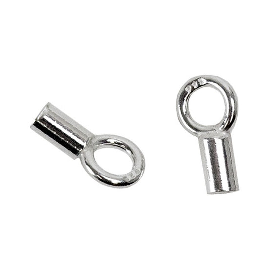 Sterling Silver Fancy Crimp End Cap 6.4mm - Pkg/2