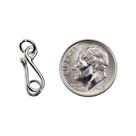 Sterling Silver Hook with Rings 15mm - Pkg/1