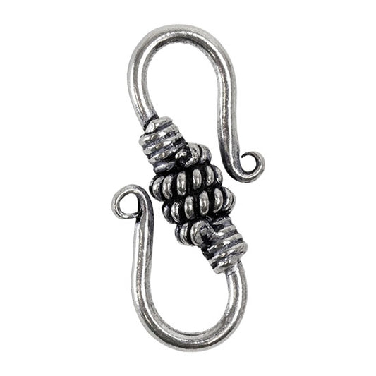 Sterling Silver Bali Style S Hook 10 x 25mm - Pkg/1