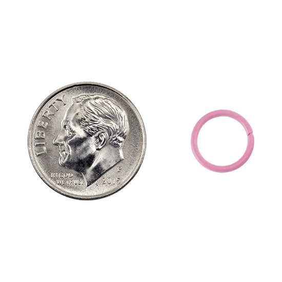 1 Colored Open Jump Rings - Hot Pink - Round 10mm 18 gauge with dime