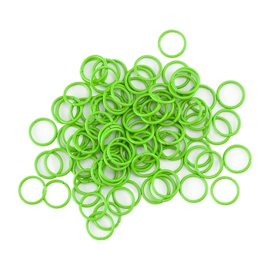 Colored Open Jump Rings - Lawn Green Color - Round 8mm 17 gauge - Pkg/50