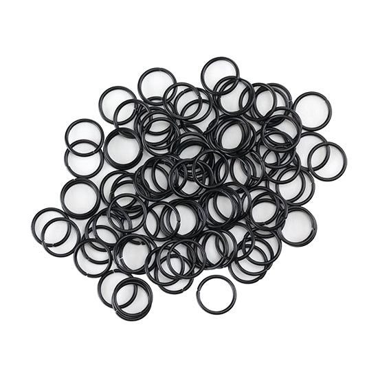 Colored Open Jump Rings - Black Color - Round 8mm 17 gauge - Pkg/50