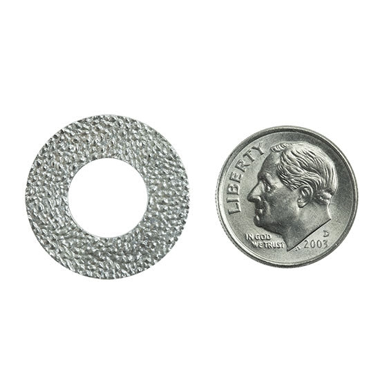 Sterling Silver Hammered Disc - 20.5mm- Pkg/2 with dime