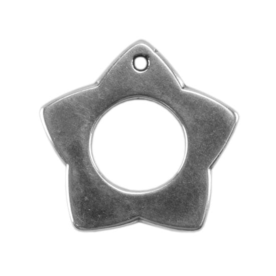 Silver Plate Charm - Star 14.2mm Pkg/1