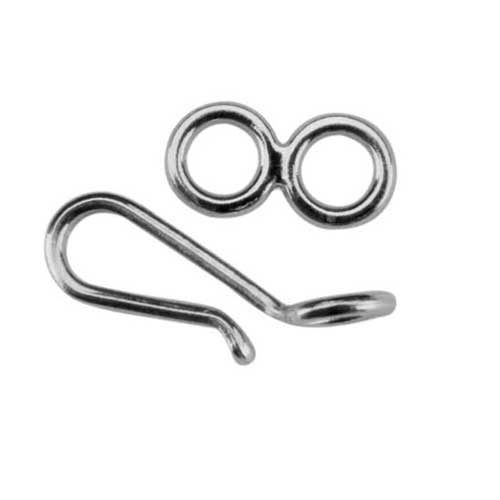 Sterling Silver Hook & Eye Clasp - 13mm 1 Set