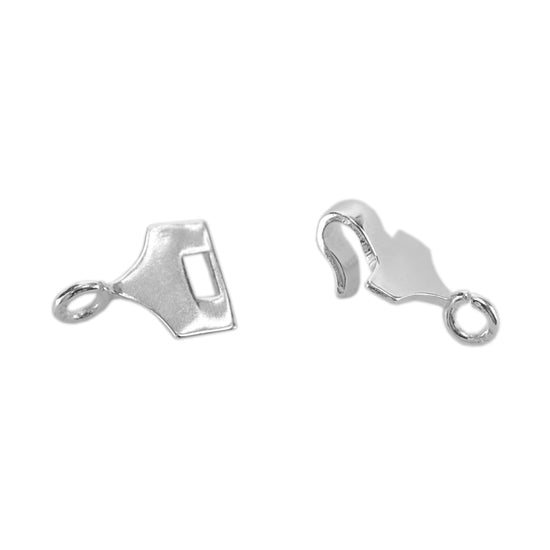 Silver Plate Hook & Eye Clasp - Mini Flat Square - 1 Set