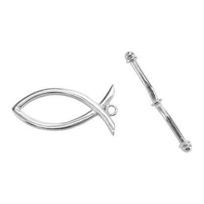 Silver Plate Hook & Eye Clasp - Wire Fish - 1 Set - Cool Tools