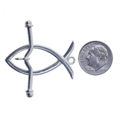 Silver Plate Hook & Eye Clasp - Wire Fish - 1 Set - Cool Tools