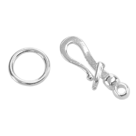 Silver Plate Hook & Eye Clasp - Locking - 1 Set