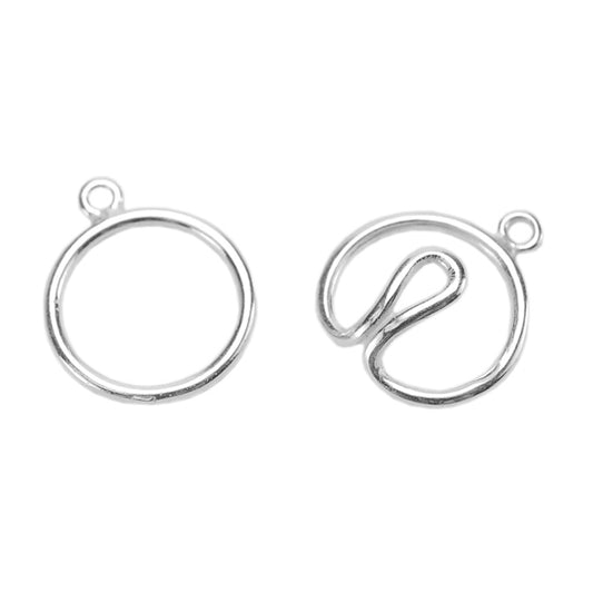 Silver Plate Hook & Eye Clasp - Wire Round - 1 Set