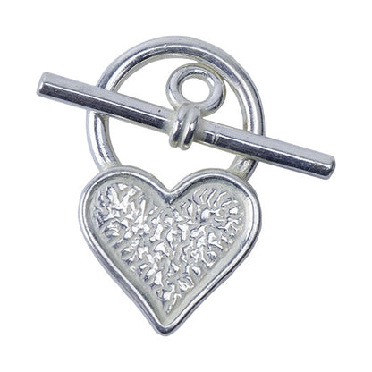 Silver Plate Toggle Clasp - Mini Heart - 1 Set - Cool Tools