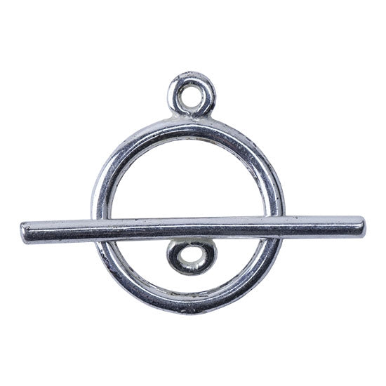 Silver Plate Toggle Clasp - Mini Wire Round - 1 Set