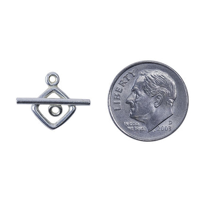 Silver Plate Mini Toggle Clasp - Square - 1 Set - Cool Tools
