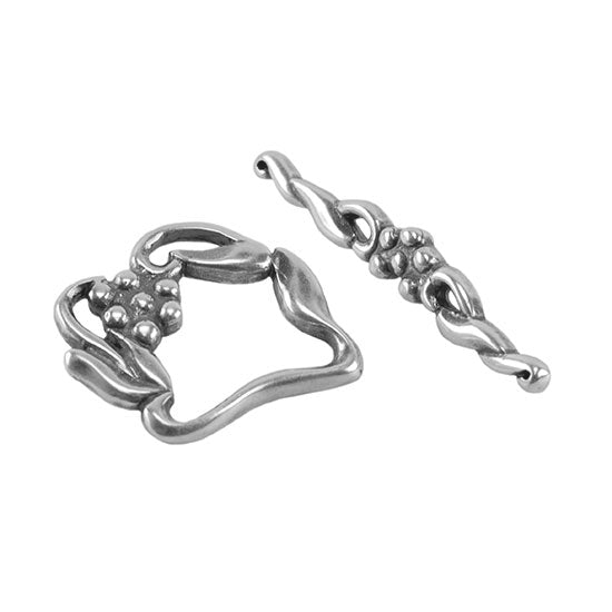 Silver Plate Toggle Clasp - Victorian Twist - 1 Set