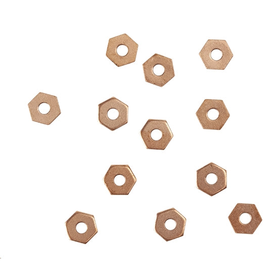 12 Crafted Findings - Copper Hex Rivet Accent