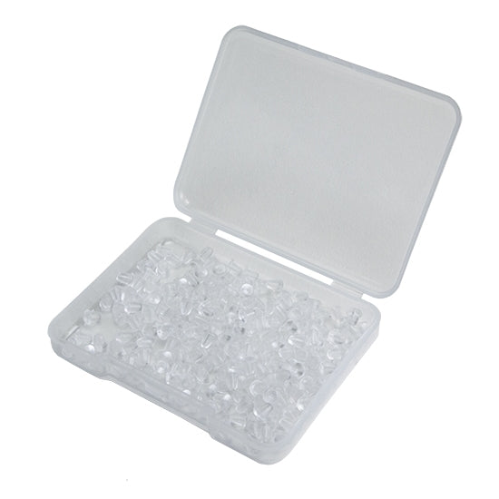 Plastic Ear Nuts - Soft Clear Safety Stoppers - Pkg/200 in case