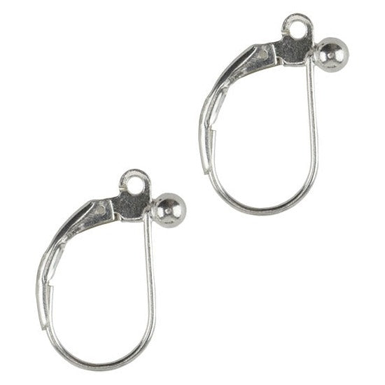 Sterling Silver Earrings - Lever Back with Loop and 3mm Bead - 1 Pair