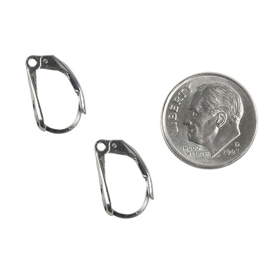 Sterling Silver Earrings - Lever Back w/ Diamond cut Shield and Loop - 1 Pair with dime