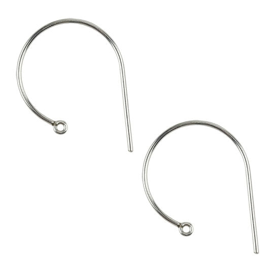 Sterling Silver Earwires - Fancy with Loop - 1 Pair