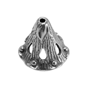 Sterling Silver Bead Cap - Canterbury Bell 6mm Pkg/1