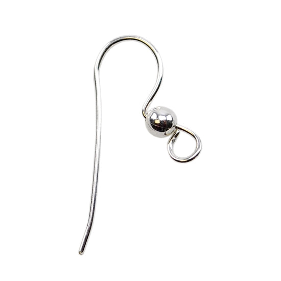 Sterling Silver Earwires - Large Loop & Ball - Pkg/10