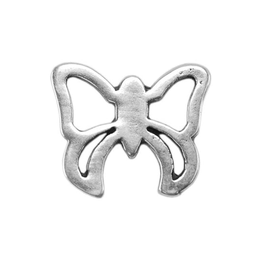 Silver Plate Jump Ring - Fancy Butterfly 10.5mm X 12.6mm Pkg/2