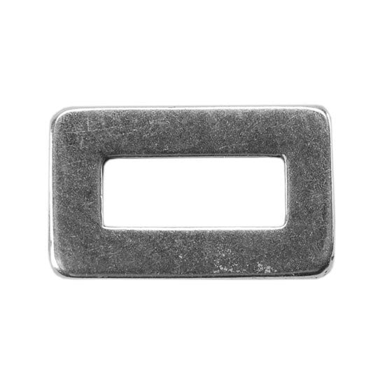 Silver Plate Jump Ring - Rectangle Small 5.5mm X 9.4mm Pkg/2