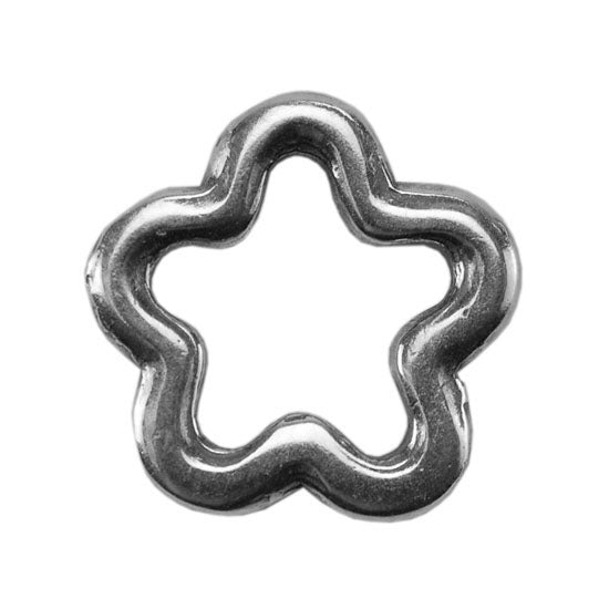 Silver Plate Jump Ring - Flower Small 8.8mm Pkg/2