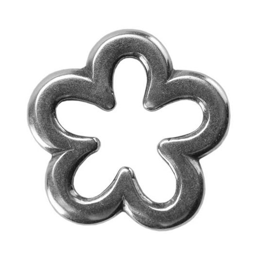 Silver Plate Jump Ring - Flower Medium 12mm Pkg/2