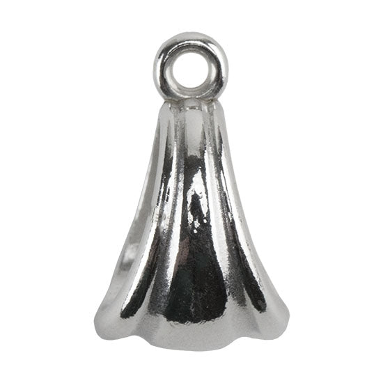 Sterling Silver Fluted Pendant Bail with Ring - 7.5mm x 4.5mm Pkg/2