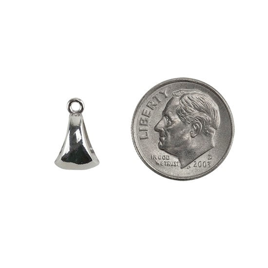 Sterling Silver Smooth Pendant Bail with Ring -  7.5mm x 4.5mm Pkg/2 with dime